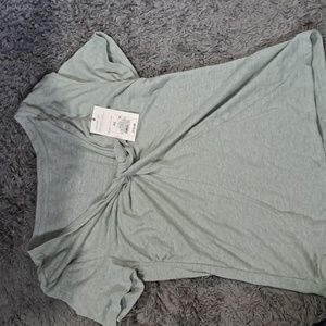 A New Day twist front tshirt green xs new with tags